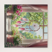 Pretty Pink Dreamcatcher and Plants Window Sill Puzzle (Horizontal)