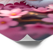 Pretty Pink Elven Fairy & Dragon  Poster (Ecke)