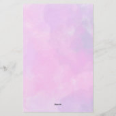 Pretty pink feminine watercolor custom name briefpapier (Rückseite)