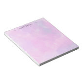 Pretty pink feminine watercolor custom name notizblock (angewinkelt)