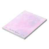 Pretty pink feminine watercolor custom name notizblock (Rotiert)
