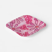Pretty Pink Floral and Leaves Paper Plates Pappteller (Gewinkelt)