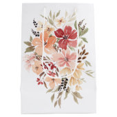 Pretty Pink Floral | Personalized Birthday Mittlere Geschenktüte (Rückseite)