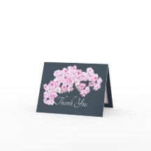 Pretty Pink Floral Thank You Botanical Flowers