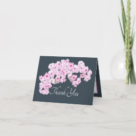 Pretty Pink Floral Thank You Botanical Flowers Karte
