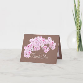 Pretty Pink Floral Thank You Botanical Flowers Karte