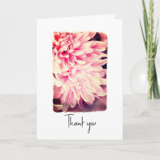 Pretty Pink Flower Petals Thank You custom card  Dankeskarte