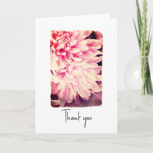 Pretty Pink Flower Petals Thank You custom card Dankeskarte (Vorderseite)