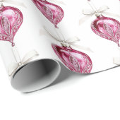 Pretty Pink Glam Christmas Ornaments Geschenkpapier (Rolleneckpunkt)