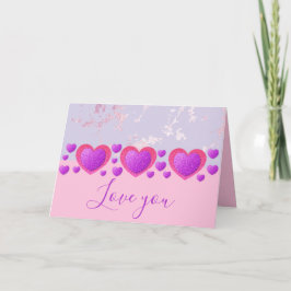 Pretty Pink Glitter and Marble Valentine's Day Feiertagskarte