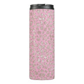 Pretty Pink Glitzy Glitter Sparkle Leopard Thermosbecher (Rückseite)