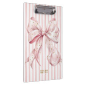 Pretty Pink Gold Confetti Bow  Klemmbrett (Rechts)
