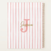 Pretty Pink Gold Confetti Bow School Planner Planer (Rückseite)