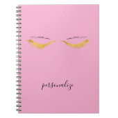 Pretty Pink Gold Glam Eyelashes Notizblock (Vorderseite)