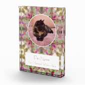 Pretty Pink Green Pet Cat Dog Memorial Keepsake Fotoblock (Rechts)