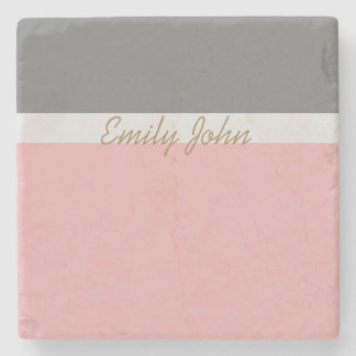 Pretty Pink & Grey Stone Coaster Steinuntersetzer