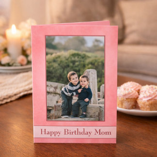 Pretty Pink Happy Birthday Mom Foto Karte