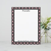 Pretty Pink Hearts on Black Personalized (Stehend Vorderseite)
