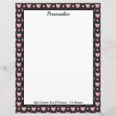 Pretty Pink Hearts on Black Personalized (Vorderseite)