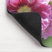 Pretty Pink Hollyhock Flowers Photography   Mousepad (Ecke)