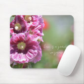 Pretty Pink Hollyhock Flowers Photography   Mousepad (Mit Mouse)