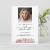 Pretty Pink Hydrangea Celebrating Life - Funeral Programm (Stehend Vorderseite)