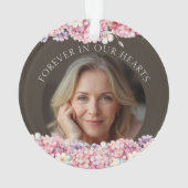 Pretty Pink Hydrangea Remembrance Memorial Ornament (Rückseite)