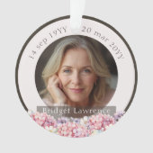 Pretty Pink Hydrangea Remembrance Memorial Ornament (Vorderseite)