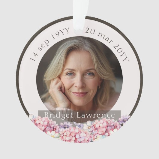 Pretty Pink Hydrangea Remembrance Memorial Ornament (Vorderseite)