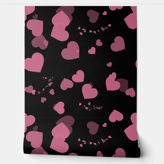Pretty pink love hearts wallpaper tapete (Abrollen)