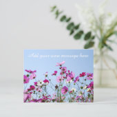 Pretty Pink Meadow Custom Message Postkarte (Stehend Vorderseite)