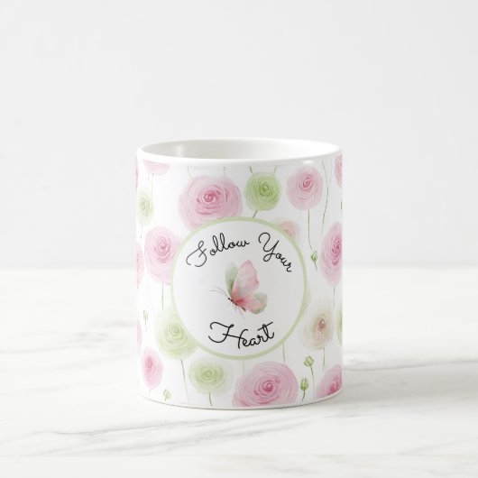 Pretty Pink Mint Ranunculus   Kaffeetasse (Mittel)