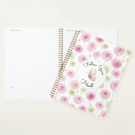 Pretty Pink Mint Ranunculus Quote Planer (Anzeige)