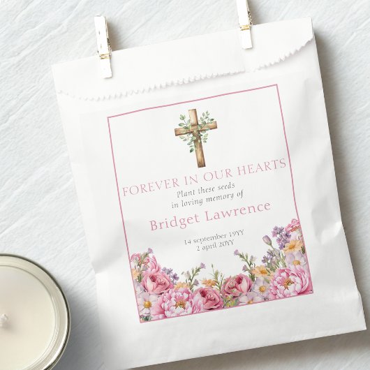 Pretty Pink Peonies Funeral Seed Packet Geschenktütchen