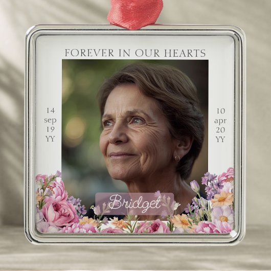 Pretty Pink Peonies Remembrance Keepsake Ornament Aus Metall