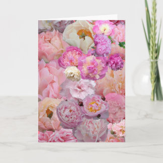 Pretty Pink Peony Collage  Karte