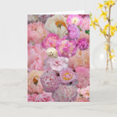 Pretty Pink Peony Collage  Karte (Gelbe Blume)