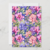 Pretty Pink Purple Garden Flowers 80th Birthday  Einladung (Rückseite)