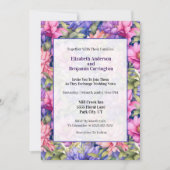Pretty Pink Purple Garden Flowers Wedding Einladung (Vorderseite)
