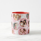 Pretty pink & Red Floral Photo Mug Tasse (Zentrum)