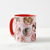 Pretty pink & Red Floral Photo Mug Tasse (Vorderseite Links)