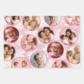 Pretty Pink & Red Photo & Daisy Pattern Geschenkpapier Set (Vorderseite 3)