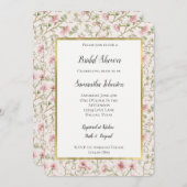 Pretty Pink Romantic Floral Bridal Shower Einladung (Vorne/Hinten)