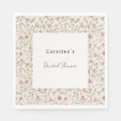 Pretty Pink Romantic Floral Bridal Shower Serviette (Vorderseite)