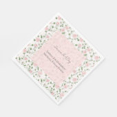 Pretty Pink Romantic Roses Floral Wedding Serviette (Ecke)