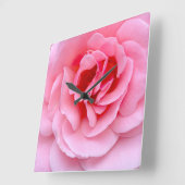 Pretty pink rose quadratische wanduhr (Winkel)