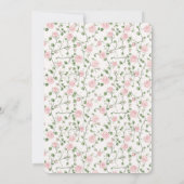 Pretty Pink Roses Floral Bridal Shower Einladung (Rückseite)