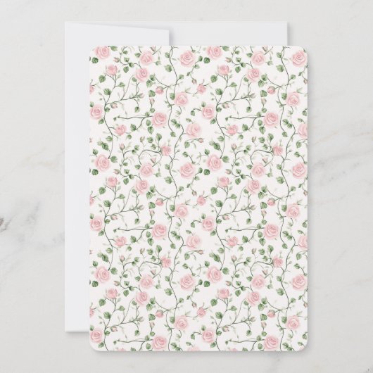 Pretty Pink Roses Floral Bridal Shower Einladung (Rückseite)