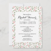 Pretty Pink Roses Floral Bridal Shower Einladung (Vorderseite)