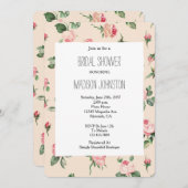 Pretty Pink Roses Floral Bridal Shower Einladung (Vorne/Hinten)